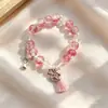 Pulseras de Vidrio con Cuentas Florales Año Nuevo del Caballo para Estudiantes y Amigos, Productos Creativos Culturales para Transmisiones en Vivo y Puestos de Mercado, Joyería Minimalista Estilo Ins al por Mayor