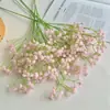 Arranjo de Flores Artificiais de Gipsofila Arco-Íris de Borracha Macia com 108 Peças, Decoração de Flores de Sala de Estar de Alta Qualidade, Decoração de Arranjo de Flores, Atacado