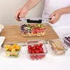 Cajas de almuerzo rectangulares de vidrio resistente al calor, aptas para microondas, diseñadas para trabajadores de oficina e ideales para mantener la comida fresca