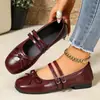 Sapatos Mary Jane planos plus size com laço, perfeitos para primavera e outono, apresentando um design doce e moderno com fecho de uma tira única, disponíveis para mulheres
