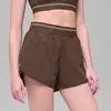 Shorts Esportivo de Secagem Rápida Dois em Um Transfronteiriço para o Verão, Treinamento Fitness Casual, Shorts de Corrida de Camada Dupla Fina com Bolso para Mulheres