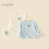 Camiseta de Otoño para Niñas 2026 Nuevo Estilo Coreano Sencilla de Manga Larga para Bebés, Cómoda de Primavera y Otoño para Niños, Clase A