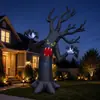Árbol Fantasma Inflable de Halloween Decoración LED Iluminado Árbol Muerto Aterrador Modelo Inflable para Jardín Exterior Césped Fiesta Festividad