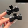 Houndstooth Pequeno Grab Clip Mulheres Chanel Estilo Hairpin Bow Clip Headwear Fringe Fringe Hairpin Outono e Inverno Hairpin