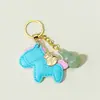 Chaveiro de Cabacinha de Cristal Natural Branco Rosa Amarelo Cristal Ano do Zodíaco Cavalo Pingente Fique Rico Logo Decoração de Couro Atacado