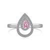 Anillo de boda europeo y americano nuevo plata de ley S925 serie de circonitas 5A rosa trébol de cuatro hojas gotas de agua geométrico para mujer al por mayor