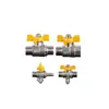 Válvula T de Gás Natural Totalmente em Cobre com Interruptor Conector de Mangueira Flexível de Gás Dedicado para Tubulação de Gás Válvula de Esfera Doméstica de 4 Pontos
