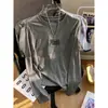 Camiseta de mujer de algodón puro acanalada de manga larga, estilo coreano, blanca, simple y versátil, camiseta básica, top, nuevo modelo de otoño 2026