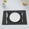 Individual de mesa de un solo marco tejido fácil de limpiar estilo europeo almohadilla de aislamiento térmico posavasos mantel individual Teslin hotel hogar PVC mantel para comida occidental