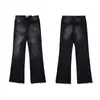 Ga Venta al por Mayor Comercio Exterior Transfronterizo Marca de Moda Jeans de Mezclilla Acampanados Lavados Desgastados Patchwork Unisex