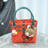 Plástico tecido vegetal cesta saco bolsa saco tecido saco cesta diy mão cesta de presente pequeno livro vermelho frito estilo de rua