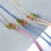 Corda de colar trançada à mão pingente DIY cordão de pingente de corda de jade dourado para homens e mulheres