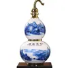 Garrafa de vinho de cerâmica 4kg Pote de vinho em forma de cabaça, garrafa de vinho de porcelana azul e branca, garrafa em forma de cabaça, garrafa para licor branco, garrafa de vinho esférica azul e branca