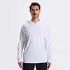 Sudadera con capucha de color liso, manga larga, elástica, protector solar, antiarrugas, para correr, fitness, casual, T70-Lg, fina, de secado rápido, para primavera y otoño