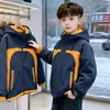 Roupa Infantil Coreana Kids Jaqueta Corta-Vento Dupla Face com Plus Veludo Roupa Infantil Outono/Inverno Novidades Meninos Crianças de Meia-Idade e Mais Velhas Jaqueta de Trabalho Solta