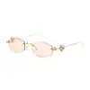 Nuevas Gafas de Sol Poligonales Sin Montura con Lente de PC Incrustada de Diamantes, Gafas para Miopía, Gafas de Sol de Estilo Callejero Europeo y Americano