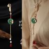 Estilo Marea Nacional Cheongsam Solapa a Presión Hoja de Loto Colgante Antiguo Broche Hanfu Ropa de Té Borla Retro Accesorios Estilo Chino Nuevo para Mujer