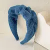 Faixa de Cabelo Larga de Lã Tricotada Estilo Coreano Acessórios de Cabelo para Meninas Faixa de Cabelo de Pressão Moda para Sair Faixa de Cabelo para o Topo da Cabeça Acessórios de Cabelo