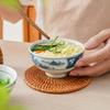 Nuevo Cuenco de Arroz Azul y Blanco Estilo Chino con Paisaje, Cuenco Cerámico de Alta Temperatura para Comer, Cuenco de Vajilla Azul y Blanco Estilo Antiguo, Cuenco para Sopa, Cuenco Doméstico Bajo Esmalte