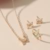 Europa y Estados Unidos cuchillo mariposa anillo collar aretes traje joyería juego de tres piezas joyería transfronteriza venta al por mayor puesto mercado nocturno