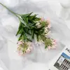 Flores Artificiais de Jasmim Frescas com 3 Galhos para Decoração Suave Interna, Flores Artificiais para Arranjo Floral de Mesa de Jantar, Adereço para Arranjo de Flores de Seda