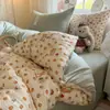 Novo Conjunto de Roupa de Cama Macio e Fofo de Algodão de Quatro Peças 2026, Conjunto de Roupa de Cama Artístico Fresco e Fofo para Estudantes de Três Peças