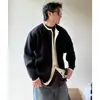 Suéter de malha masculino falso duas peças, jaqueta cardigã abotoada de camada dupla, estilo old money, casual, outono e inverno, atacado de fábrica transfronteiriço