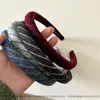 Faixa de Cabeça Fina Tricotada Listrada Casual e Versátil, Tiara de Lã Elegante e Delicada, Grampo de Cabelo, Grampo de Cabelo, Acessório de Cabeça para Menina