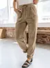 Amazon Europeo y Americano 2023 otoño e invierno nuevo para mujer wish pantalones casuales moda pana color liso pierna ancha pantalones de mujer