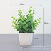 Venda quente transfronteiriça planta artificial planta artificial planta verde interior e exterior decorativo vaso de plástico eucalipto pequeno pote atacado