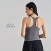 Chaleco deportivo de cuello halter para usar como prenda exterior, chaleco de yoga con espalda cruzada y almohadillas para el pecho incorporadas, top de Pilates y yoga, ajustado