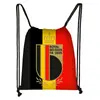 Bolsa com Cordão para Futebol da Copa do Mundo Transfronteiriça de 2026 com Estampa do Logo da Equipe, Mochila com Cordão de Poliéster, Bolsa de Armazenamento de Grande Capacidade