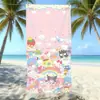 Toalha de Praia Desenho Sanrio Microfibra Secagem Rápida Toalha de Banho Infantil Adulto Toalha de Natação Comércio Exterior Atacado