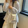 Yuezi 2026 Verano Nuevo Bolso Cruzado Versátil para Mujer Estilo Étnico Bordado Portateléfono Bolso de Hombro Único de Moda para Mujer