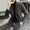 Blazer Casual de Lana para Negocios Chaqueta de Hombre Otoño Invierno Solapa Única Superior Estilo Ligeramente Maduro de Alta Gama Traje Fresco y Elegante de Moda