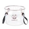 Cubo Plegable Transparente de Burro Redondo Portátil para Acampar al Aire Libre Lavabo de Agua para Viajes Tanque de Almacenamiento de Agua de Grado Alimenticio