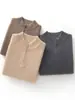 26 Novo Suéter de Malha Cashmere Espesso com Meio Zíper e Gola Alta Sólida Versátil para Outono e Inverno Camada Base Feminina