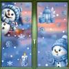 Calcomanía de Papá Noel Muñeco de Nieve Azul Decoración de Ventana Vidrio Calcomanía Electrostática Arreglo Navideño Copo de Nieve Tridimensional Calcomanía para Ventana
