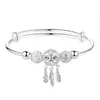 Apanhador de Sonhos Pulseira Banhada a Prata Pulseira de Moda Feminina Borla Exquisite Estudante Ajustável Contas Vazadas Pena Popular Atacado