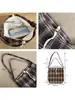 Bolso Cruzado de Hombro de Cuadros Retro Nuevo Otoño/Invierno 2026, Bolso Tote de Estilo Mori Artístico Perezoso para Viajes de Negocios de Mujeres
