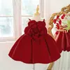 Vestido Transfronterizo de Niña para Amazon con Tirantes Florales 3D y Falda Abullonada de Capa de Aire, Vestido de Anfitriona para Niñas