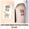 Em estoque atacado adesivos de tatuagem à prova d'água animal adesivos de tatuagem de tigre fofos pequenos frescos adesivos de rosto adesivos de braço para homens e mulheres