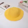 Bolsa de balde tecida à mão, bolsa transversal de palha para praia, conjunto de chapéu de sol de palha de verão para crianças com franja ondulada