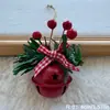 Adornos de campana de Navidad, decoraciones de lazo de frutos rojos, arreglos de escena navideña, colgantes para árbol de Navidad, campanas de metal