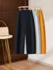 Pantalones de Moda con Dobladillo Curvo y Pedrería para Mujer 2026 Nuevos Pantalones de Pierna Ancha Sueltos de Cintura Alta con Estilo Relajado Versátiles Casuales Largos