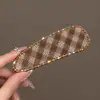 Pinza para el Cabello de Felpa Marrón Estilo Coreano con Perlas, Pinza Lateral de Gama Alta, Pinza BB para Melanina, Horquilla para Mechones Sueltos de la Frente