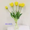 Tulipa simulada buquê PE látex silicone 5 cabeças ponta de onda grande cola macia toque Tulipa flor artificial fotografia