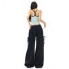 Pantalones Casuales Naranja Infantil # Rosa Dulce con Lazo de Pierna Ancha para Mujer, Sueltos, Slim, Modernos y Versátiles Pantalones Largos hasta el Piso