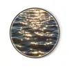 Estrellas y Mar Pintura Decorativa Redonda para Vestíbulo Pintura Iluminada con LED Estilo Lujo Ligero Pintura Colgante de Mesita de Noche Pintura de Pared de Fondo para Pasillo