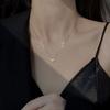 Collar Tonghui de Plata de Ley s925 Sol y Luna para Mujer ins Nicho de Lujo Ligero Sentido de Alta Gama Cadena Clavicular Diamante Flash Sol Luna